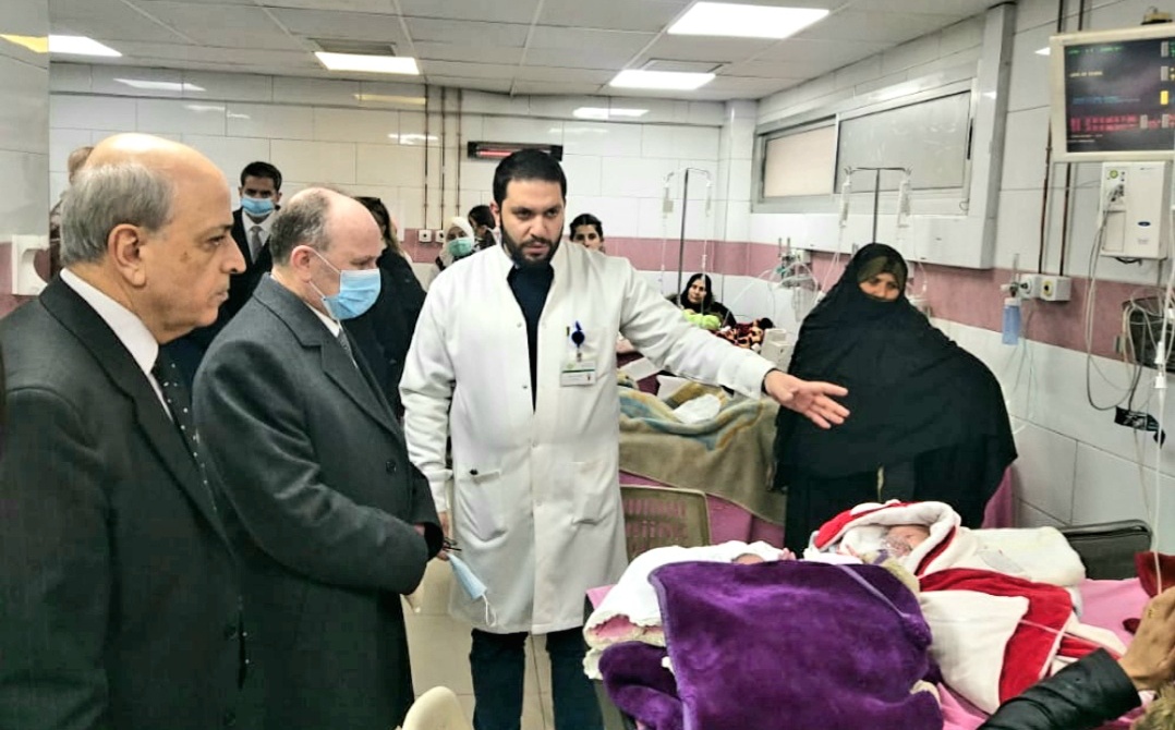 الوزير ابراهيم يتفقد مشفى الأطفال بدمشق خلال عطلة عيد الميلاد ورأس السنة . 