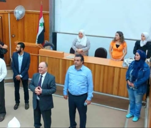 الوزير ابراهيم يتفقد سير امتحانات السنة التحضيرية بجامعة دمشق . 