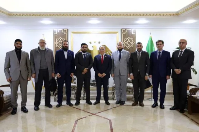 لقاء وزير التعليم العالي والبحث العلمي الدكتور "مروان الحلبي" مع أمين عام مجلس الإفتاء الأعلى في سورية الدكتور "إبراهيم الحسون"والوفد المرافق