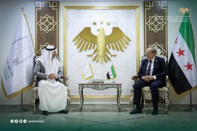وزير التعليم العالي الدكتور مروان الحلبي يستقبل الأمير حسن الأطرش، أمير جبل العرب.
