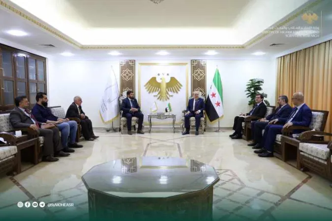 لقاء وزير التعليم العالي مع نقيب الأطباء البيطريين في سورية  والوفد المرافق.