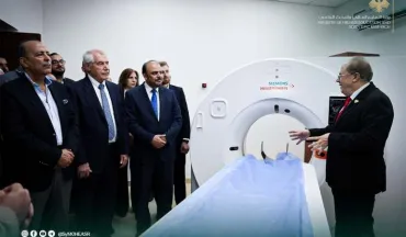 وزير التعليم العالي يدشّن جهاز الطبقي المحوري وتجهيزات طبية حديثة في مستشفى المواساة الجامعي.